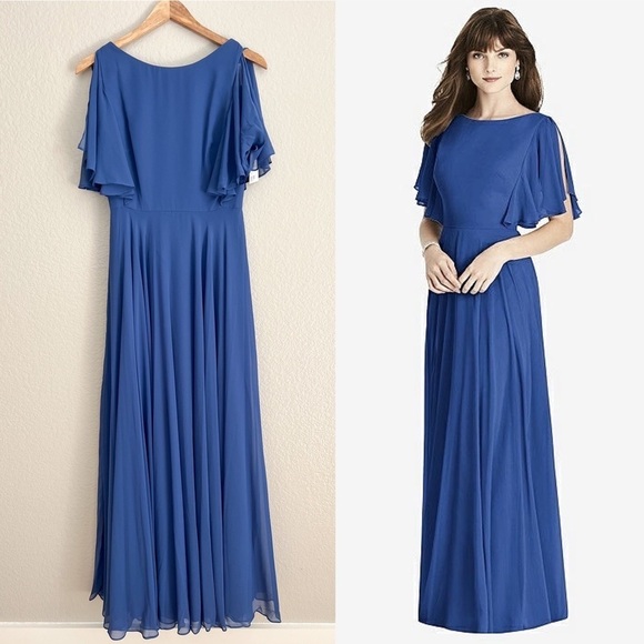 After Six Nordstrom Bridesmaid Maxi Dress Gown NWT Blue - Picture 1 of 10